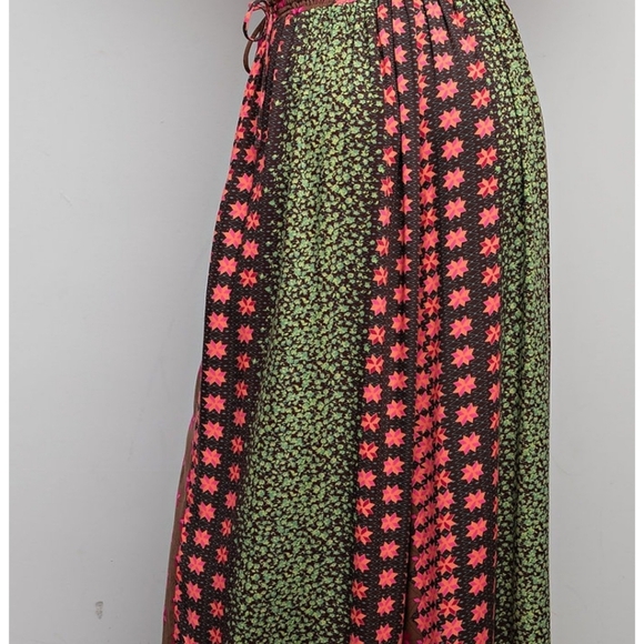 Easel Boho Wide Leg Jumpsuit/Romper Ash Green, Pink & Mocha- RARE COLOR-WAY! - Picture 6 of 8